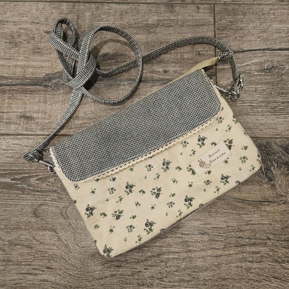 Linen & Cotton Floral Crossbody Bag